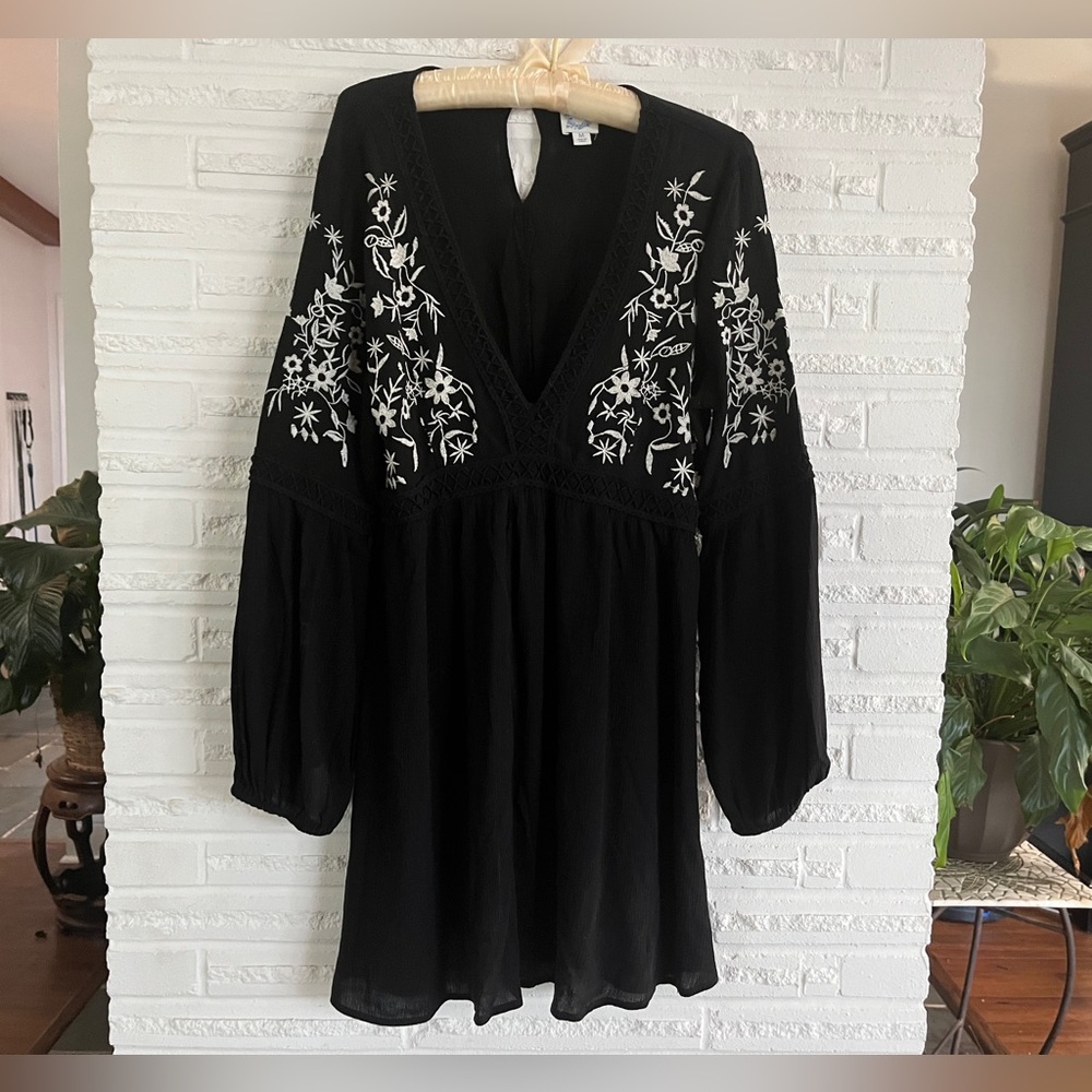 Blue Rain embroidered dress